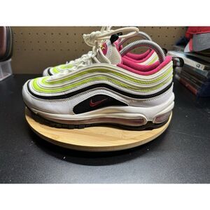 Nike Air Max 97‎ Platinum Black Volt Pink Size  6.5 Kids   Size 8  Womens EUC